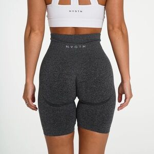 NVGTN Biker Shorts‎ Size Small Black Speckled Seamless High Waisted Compressive